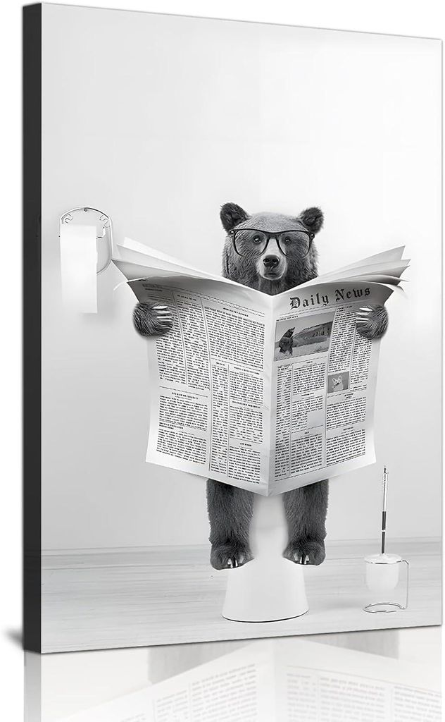 Wandbild Poster Tiere Deko Badezimmer Schwarz 50x70 cm