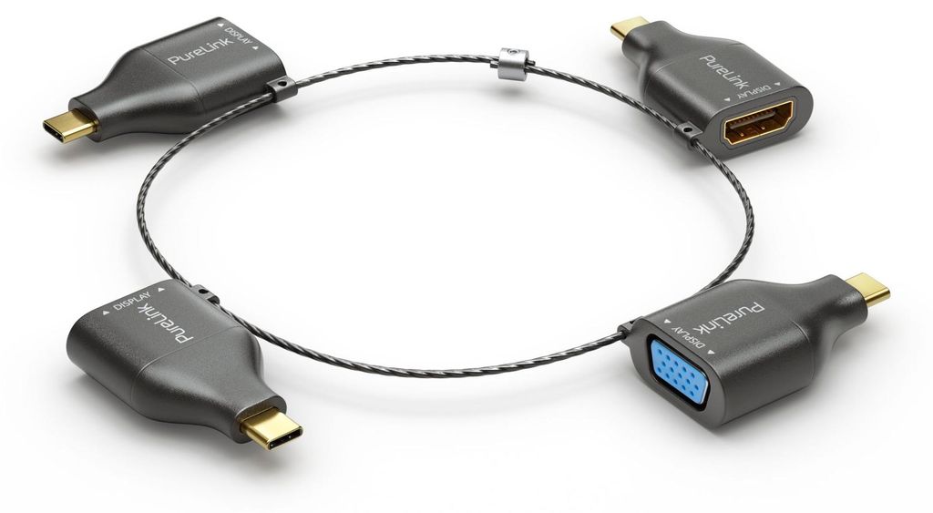 PureLink apter Ring Klein - 4x USB-C - USB-C > VGA/HDMI/miniDP/DP, schwarz
