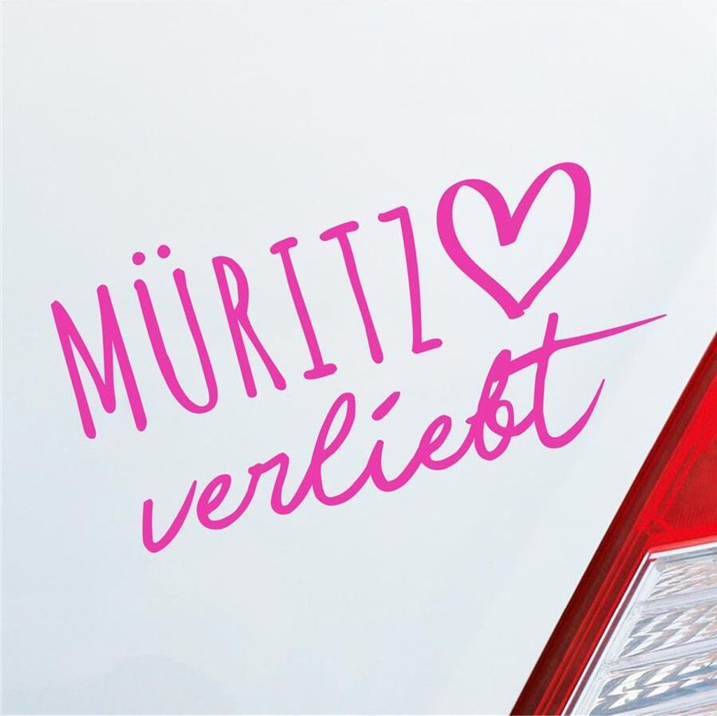 Auto Aufkleber Müritz verliebt Herz See Sea Liebe Car 19x10 cm Pink Sticker Heckscheibenaufkleber