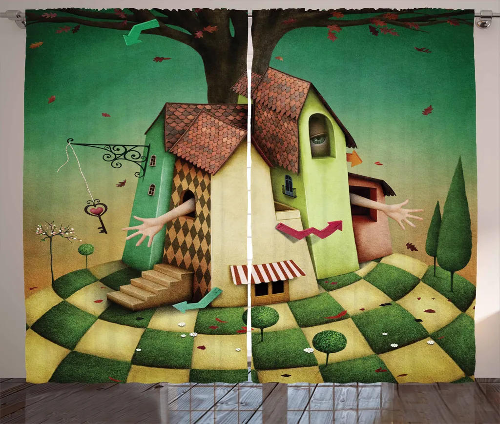 ABAKUHAUS Tenda Rustica Fiabesca 280x175cm | Tende Soggiorno Shabby