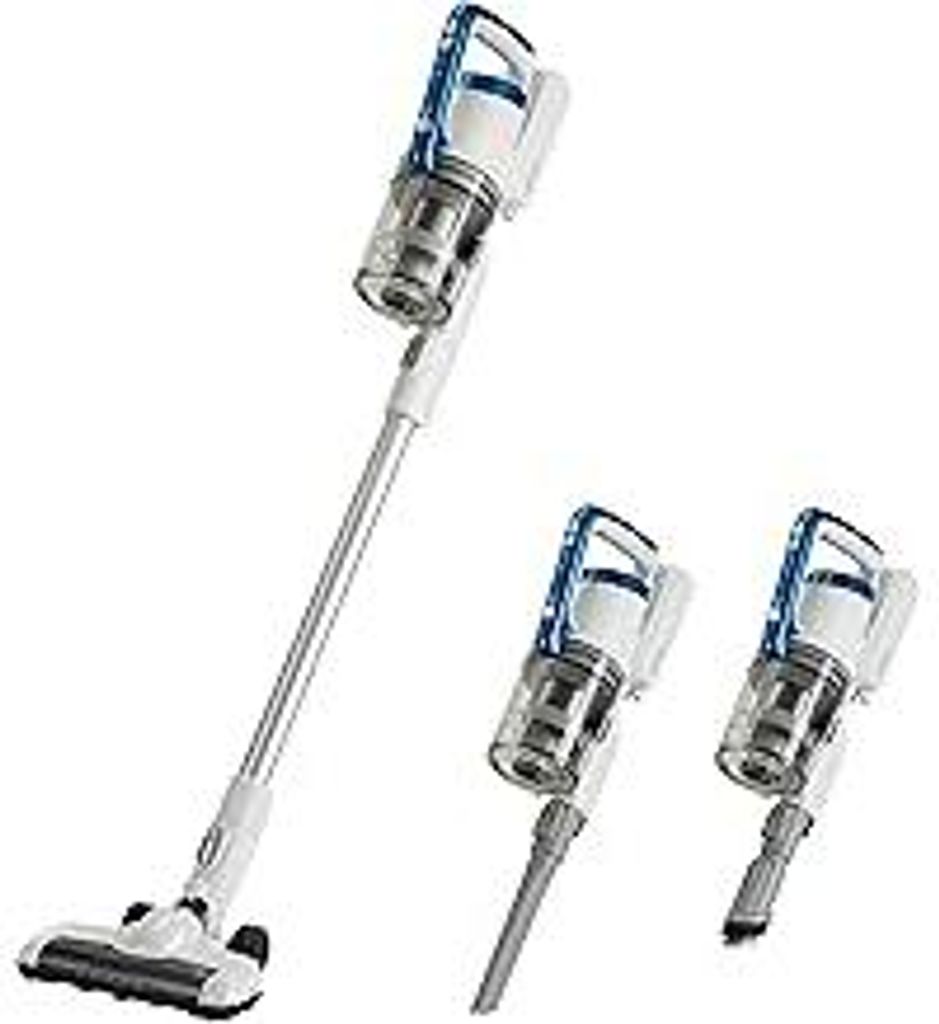 Akku-Staubsauger, 2-in-1-Gerät, mit BLDC-Motor, 350 W, 0,7 l, Weiß und Blau