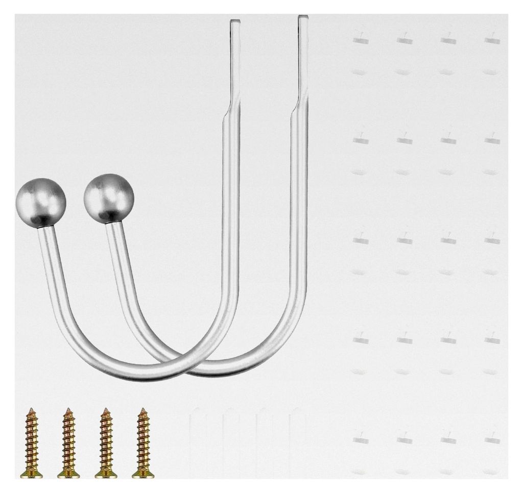 2 Stück Vorhanghalter, Silber grau U-Form Raffbügel mit 20 Gardinengleitern, Metall Vorhang Raffhalter Wandbefestigung, U-Form Vorhanghalterungen...