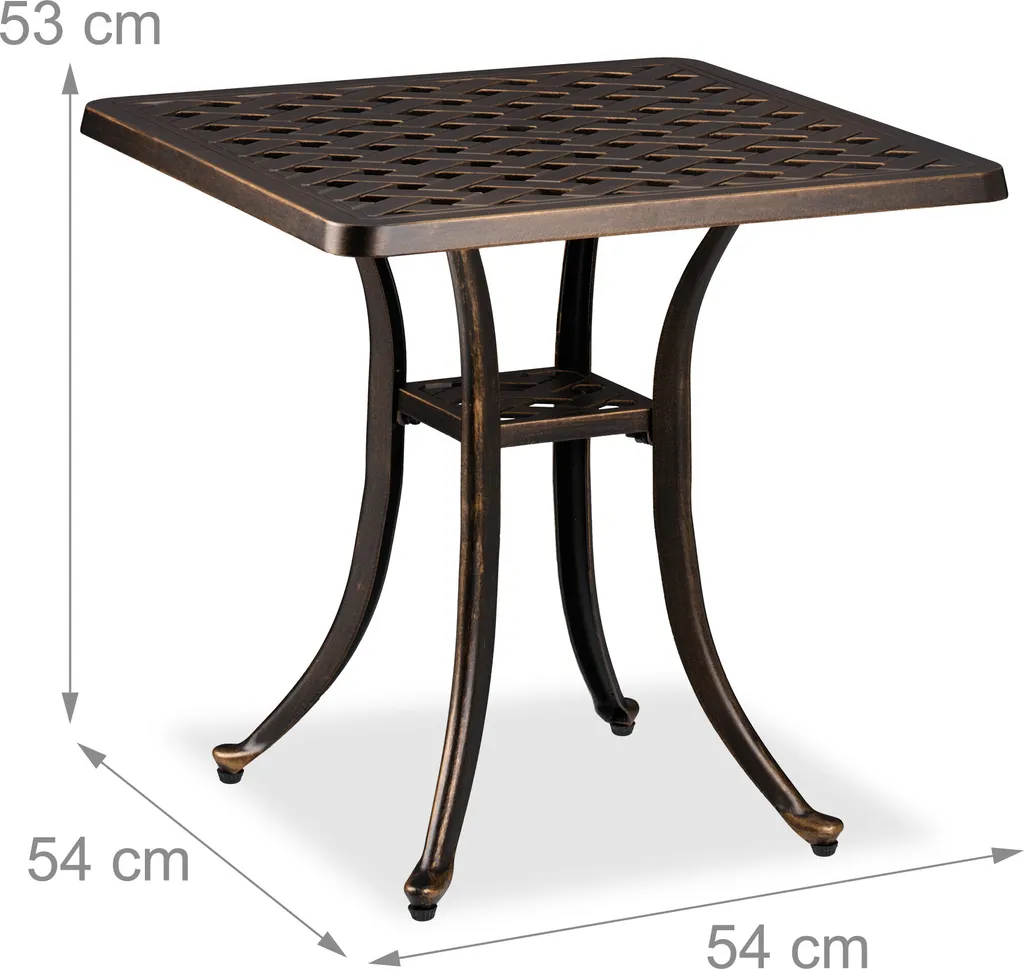 Table de Jardin pour Petit Déjeuner Extérieur en Aluminium Style Ancien