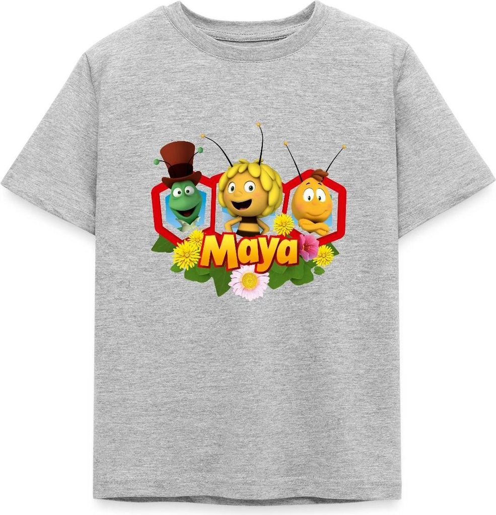 Spreadshirt Biene Maja Freunde Flip Willi Kinder T-Shirt, 110/116 (5-6 Jahre), Grau meliert