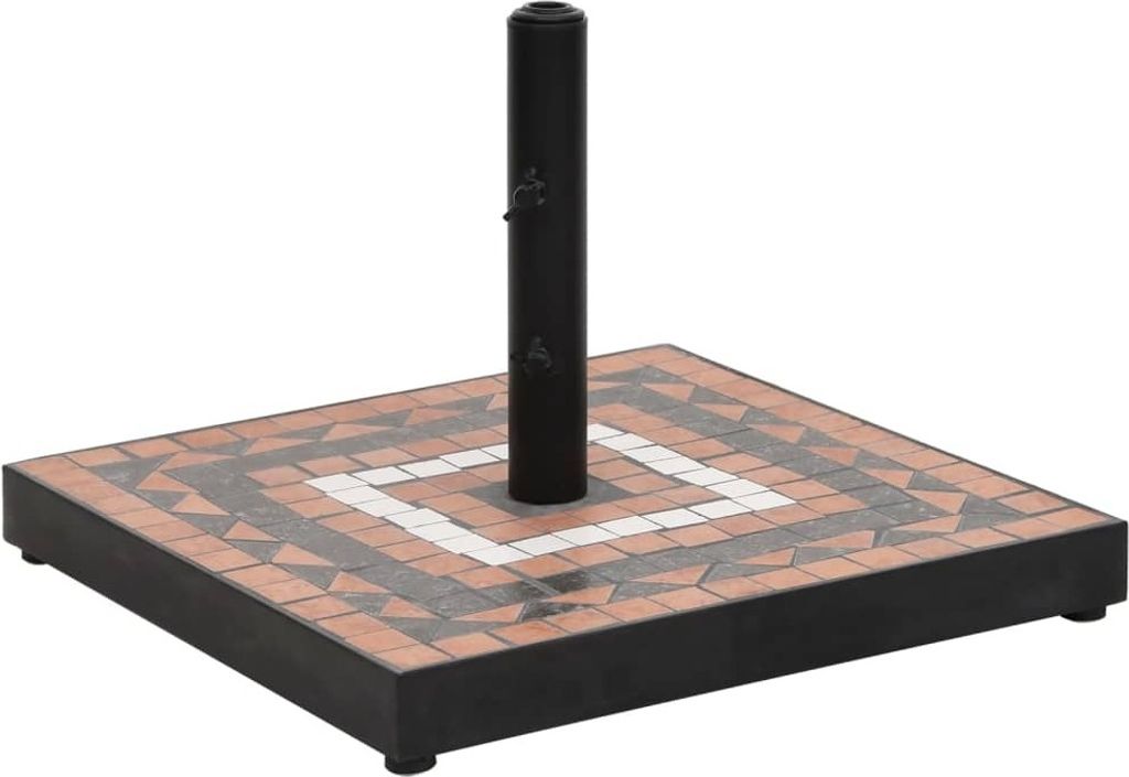 Sonnenschirmständer Terrakotta und Weiß Quadratisch 12 kg