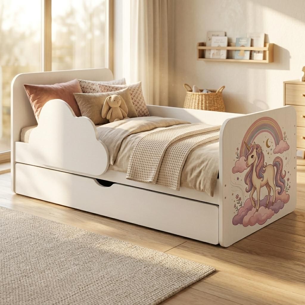 Komplett-Kinderbett 140x70 Weiß | Mit Rausfallschutz, Produktbild 