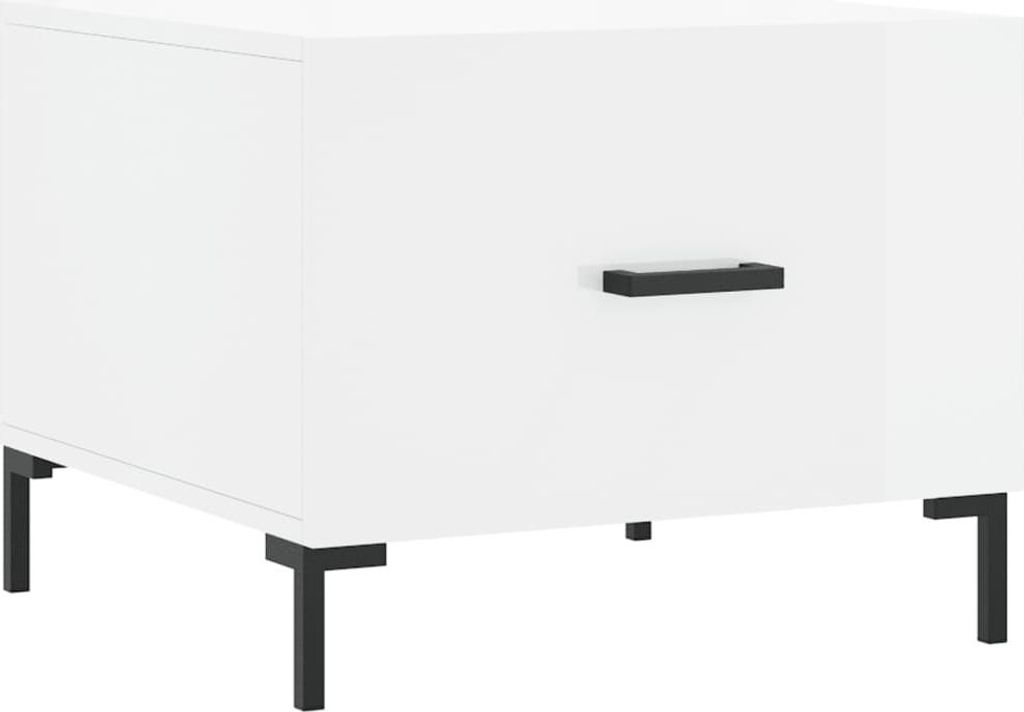 vidaXL Couchtisch Hochglanz-Weiß 50x50x40 cm Holzwerkstoff