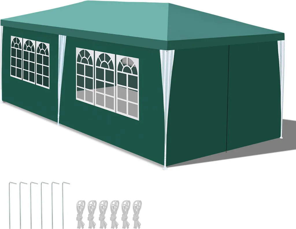 Gazebo 3x6m Jopassy Verde Luxury Party - Protezione UV Giardino