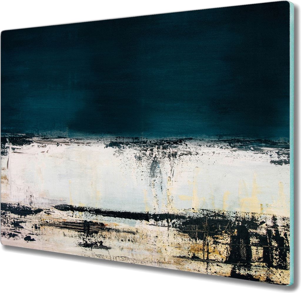 Coloray Hackbrett Kochplattenabdeckung Herdabdeckplatte 60x52 cm Schneidebrett Küchenbrett - Wasser Strand