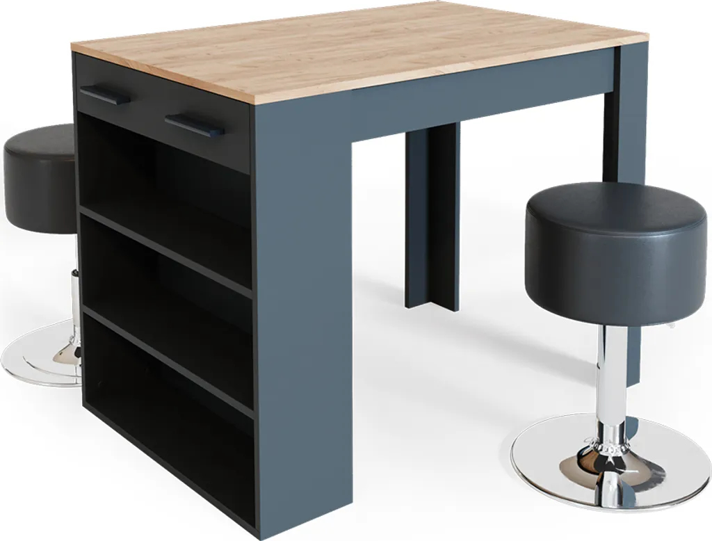 Petit ensemble table et tabourets pour studio Vicco Repose 100x67 cm