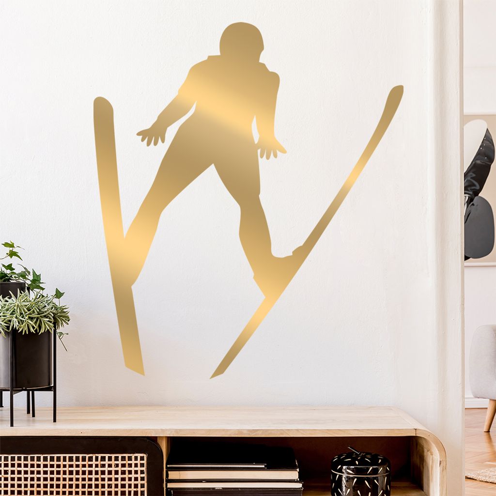 Skispringen Sportler Figur Wandtattoo Wandaufkleber Wall Sticker - Dekoration, Küche, Wohnzimmer, Schlafzimmer, Badezimmer