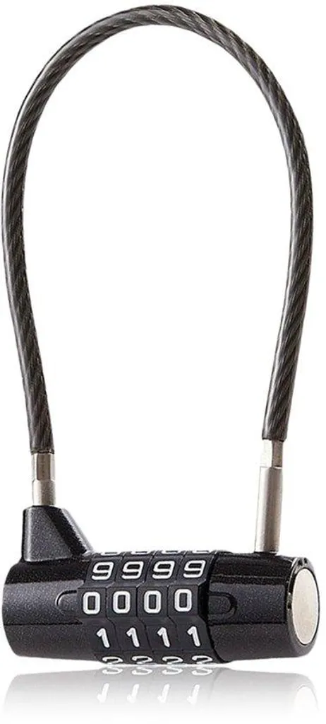 Cadenas à combinaison 4 chiffres avec câble acier 17,5 cm multi-usage