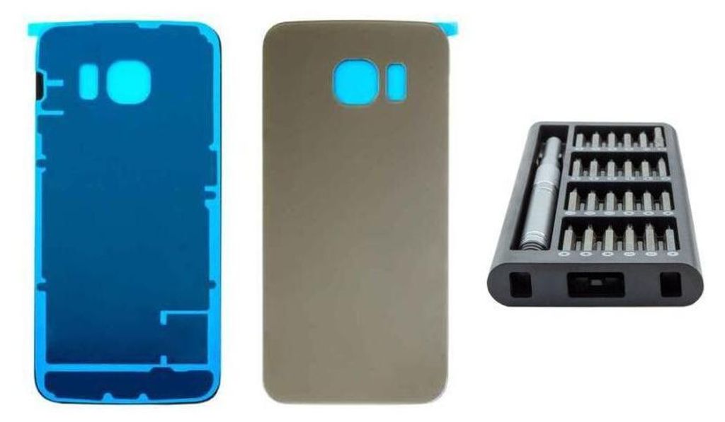 Samsung Galaxy S6 Edge Backcover gold - Premium-Set