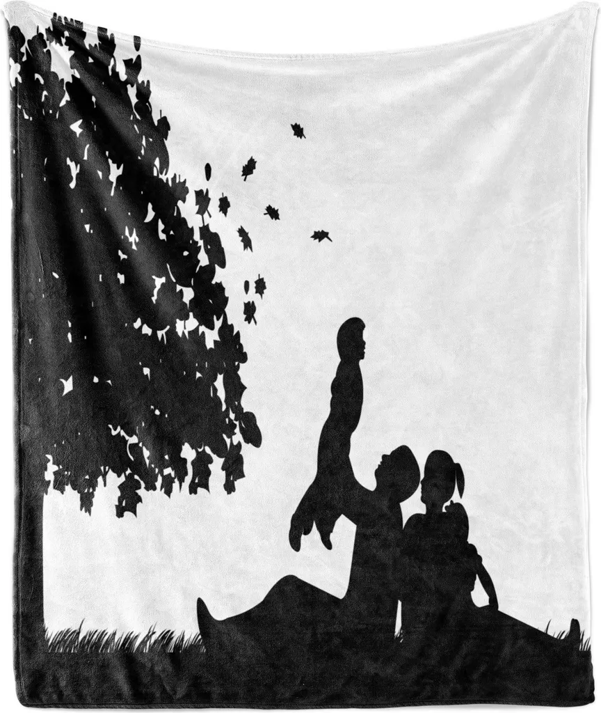 Plaid ABAKUHAUS 175x230 cm - Flanella Soft-Touch con Stampa Picnic Parco