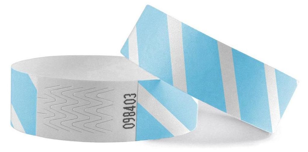 Braccialetti in Tyvek vuoti a righe CombiCraft blu - 100 Immagine del prodotto 