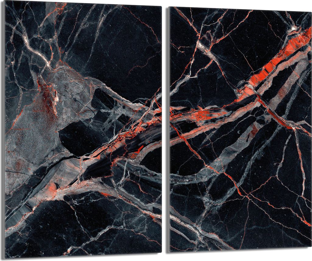 Glasschutzplatte für Herd 2x30x52 Marmor