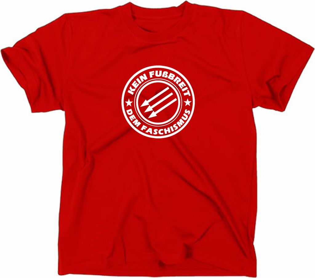 Styletex23 T-Shirt Kein Fußbreit dem Faschismus Logo, rot, XL