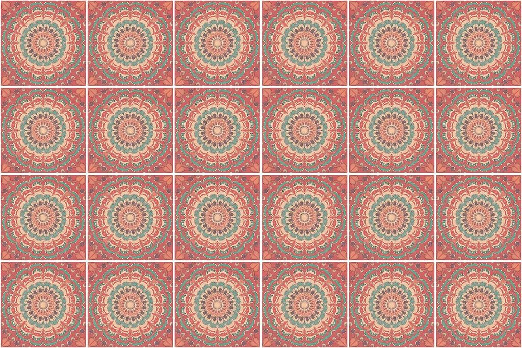 Fliesenaufkleber 20 x 20 cm – 24 Stück – Selbstklebend – Wasserfest – Pflegeleicht – Hitzebeständig – Für Küche & Bad – Pastell-M...