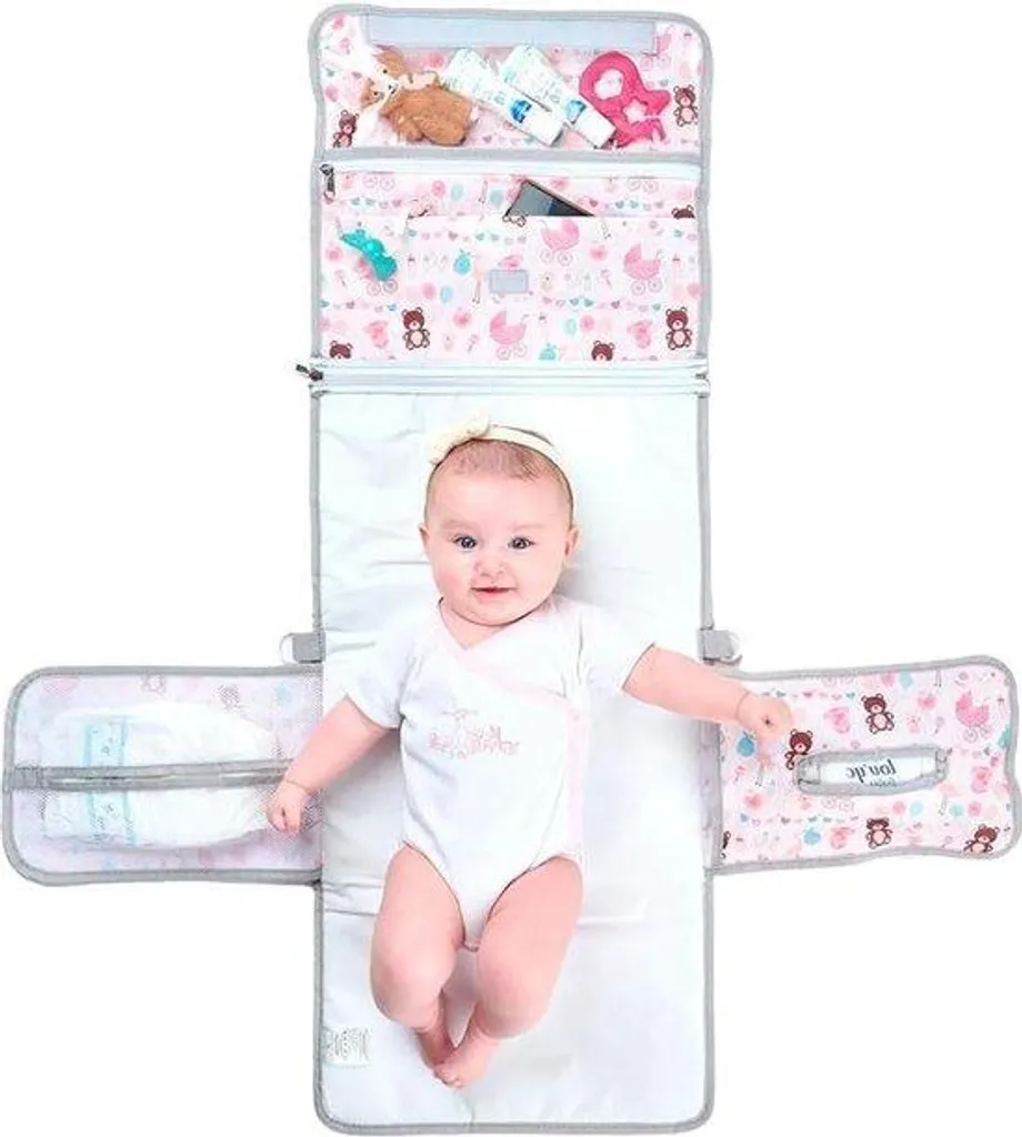 Tapis à langer de voyage XL avec rangement 6 poches spécial sorties
