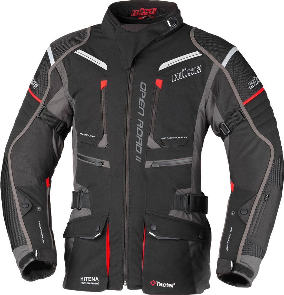 Büse Open Road II Damen Motorrad Textiljacke Farbe: Schwarz, Grösse: 40