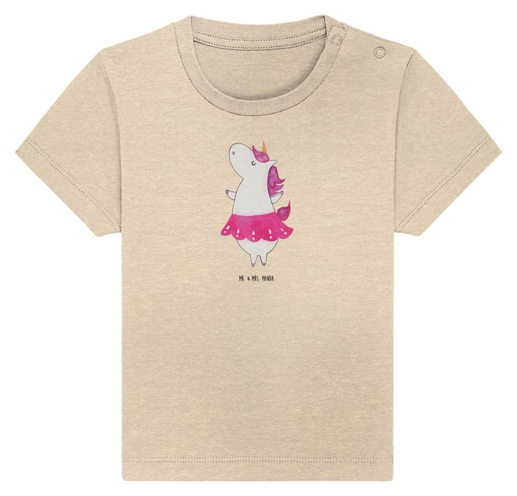 Mr. & Mrs. Panda Babyshirt Einhorn Ballerina 0. - 6. Monat - Natural Raw - Geschenk, T-Shirt Baby, Wohnung, Organic Shirt, Geburtstag, , Unicorn, E...