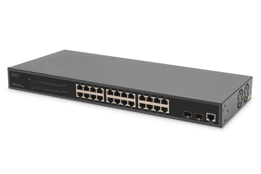 Switch Ethernet Administrable 24 Ports PoE Gigabit pour Réseau Pro