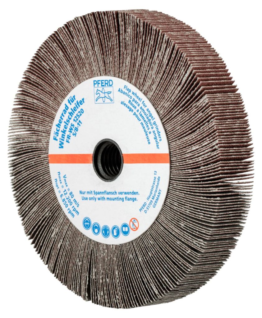 PFERD TOOLS Lamellenschleifrad für Winkelschleifer FR WS Ø 125x20mm 5/8-11 A120 universelle Anwendung 2 Stk