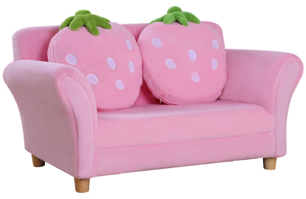 Kindersessel Kindersofa mit Korallenvlies-Optik. massiven Holzfš¹?en Sessel aus Schaumstoff Kinderstuhl fš¹r Kinderzimmer. Spielzimmer. 90 x 53...