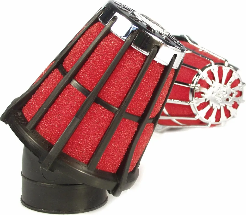 Filtre à air Malossi E5 noir et rouge raccord 38mm pour Piaggio Leader