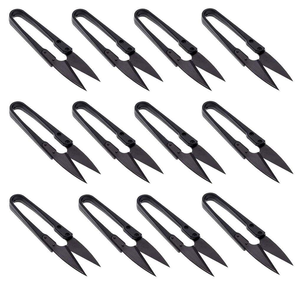 Fadenschneider, 12 Stück Garn-Nähscheren, U-förmige Mini-Trimmzange, für DIY-Stickerei und Kreuzstich, zum Schneiden von Stoffen, Angeln und Ba...