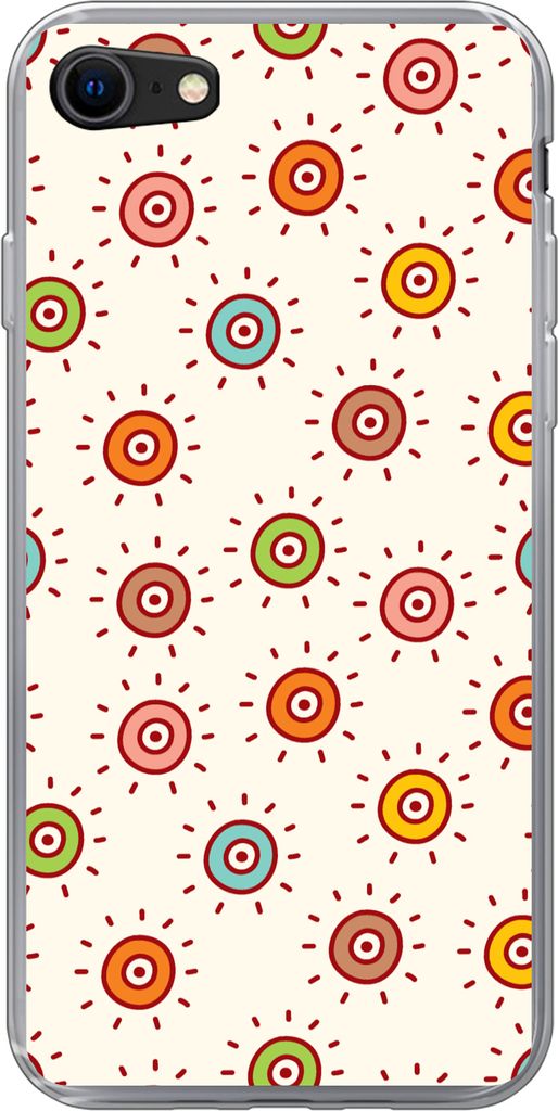 MuchoWow Handyhülle Schutzhülle Hülle für Telefoonhoesje iPhone 7 Muster - Sonne - Punkte - Mädchen - Kinder - Kinder Silikon Softcase Handy...