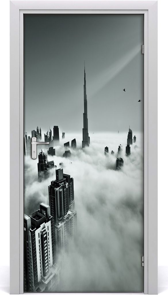 Tulup Türaufkleber 95x205 cm Dekorative Aufkleber Selbstklebend Wasserdichte Tapete Abnehmbar Schlafzimmer Wohnzimmer Wohnkultur - Wolkenkratzer