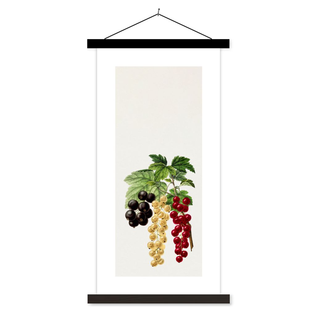 MuchoWow Textilposter Beeren - Obst - Lebensmittel 60x120 cm mit schwarzem Rahmen - Magnete