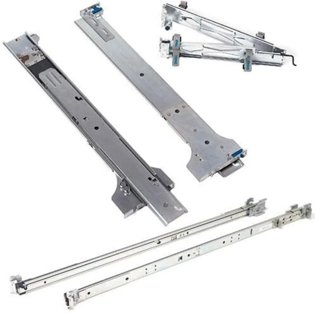 Rails Dell statiques 1U robustes en acier argenté pour PowerEdge