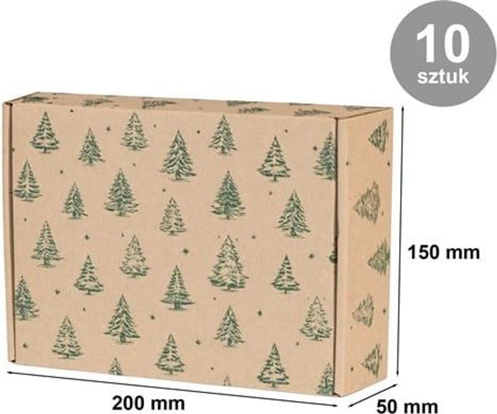 Weihnachtsbox 200 x 150 x 50 mm Weihnachtsbäume F427 Geschenkbox 10 Stück