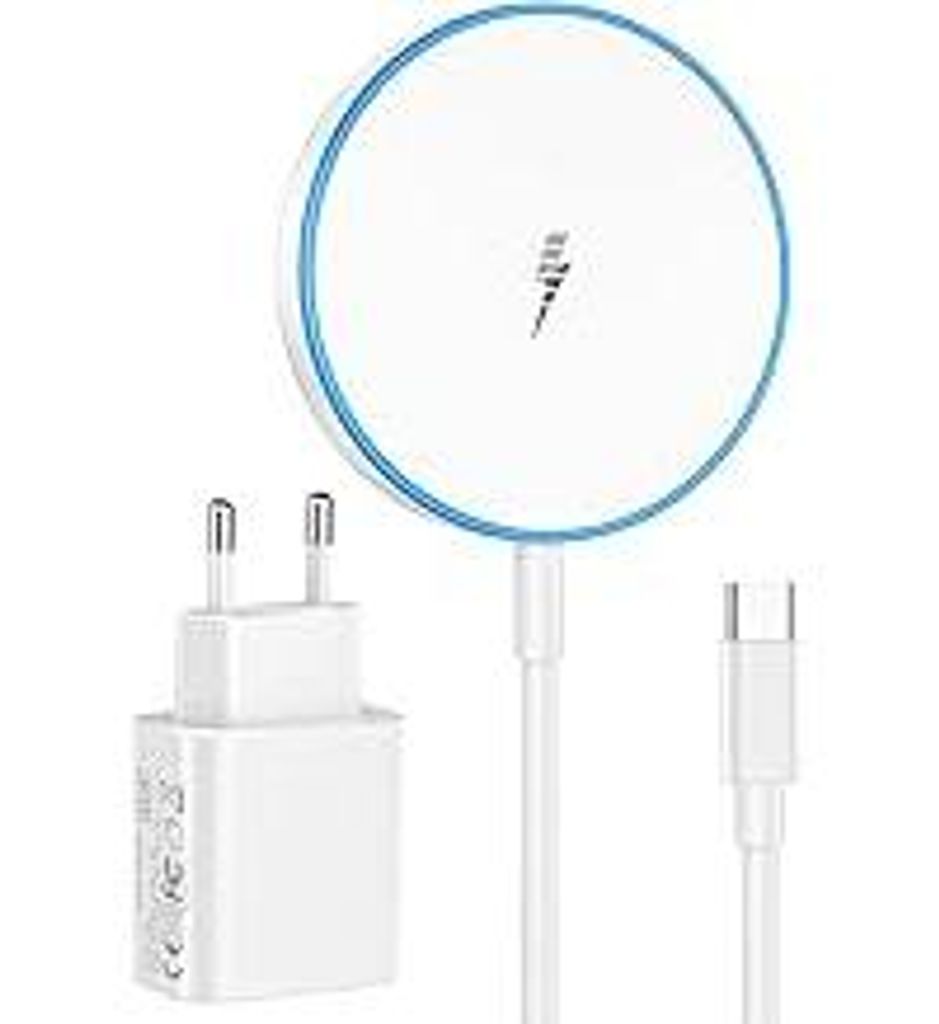 Mag-Safe Ladegerät iPhone mit 20W Schnelles Adapter, Wireless Charger induktive ladestation für iPhone 17/16/15/14/13/12 Serie, Ohrhörer 3/2, LE...