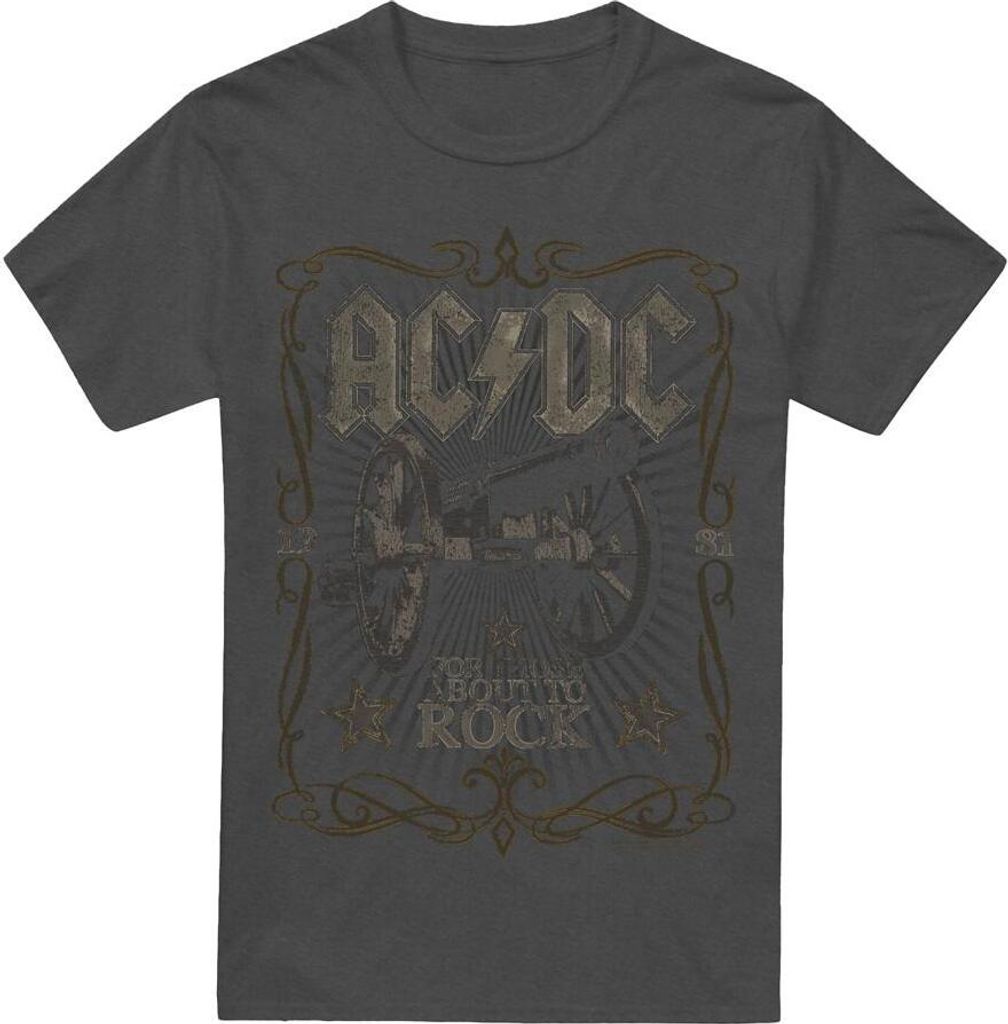 AC/DC - "Rock Label" T-Shirt für Herren/Damen Uni TV17418 (M) (Holzkohle)