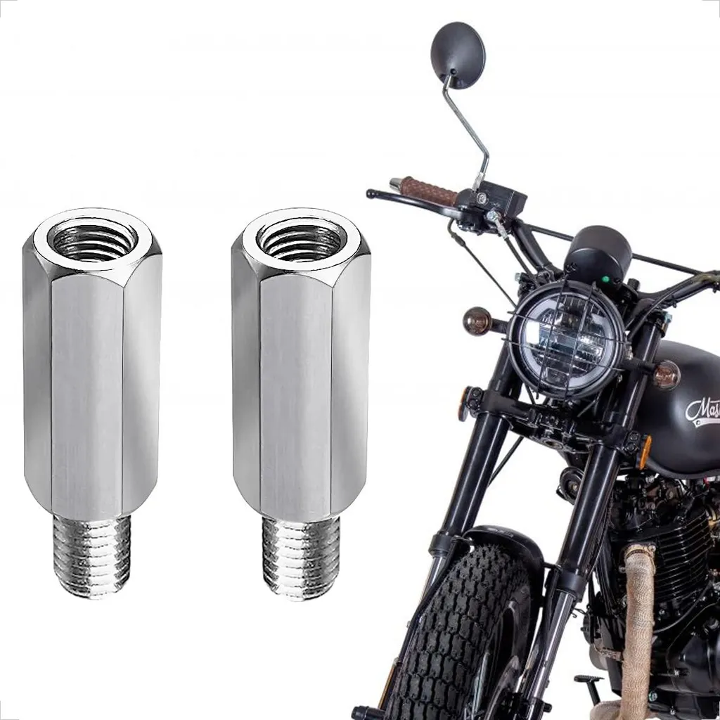 Adaptateur Rétroviseur M10 en Acier Inox - Filetage Inversé et Droit