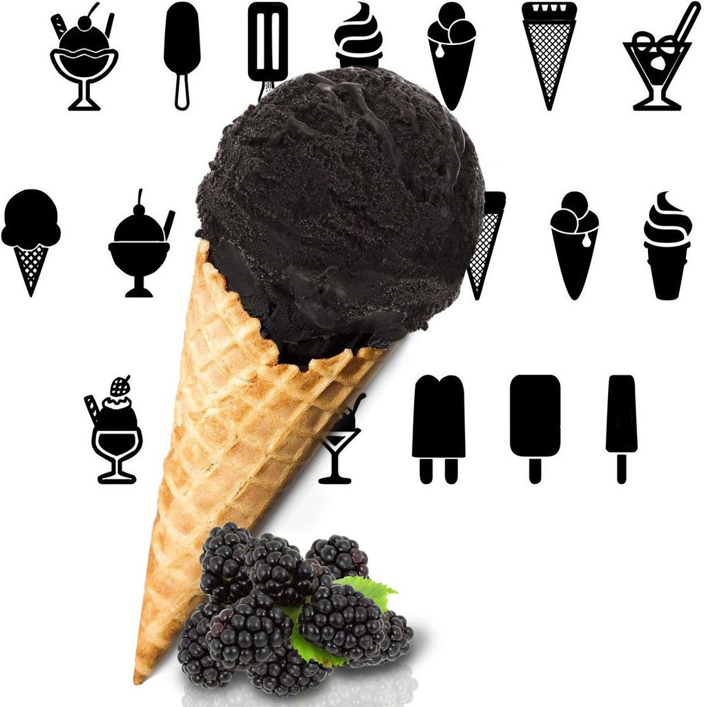 Brombeere Schwarzes Low Carb Eispulver Vegan Zucker-, laktosefrei 10 kg