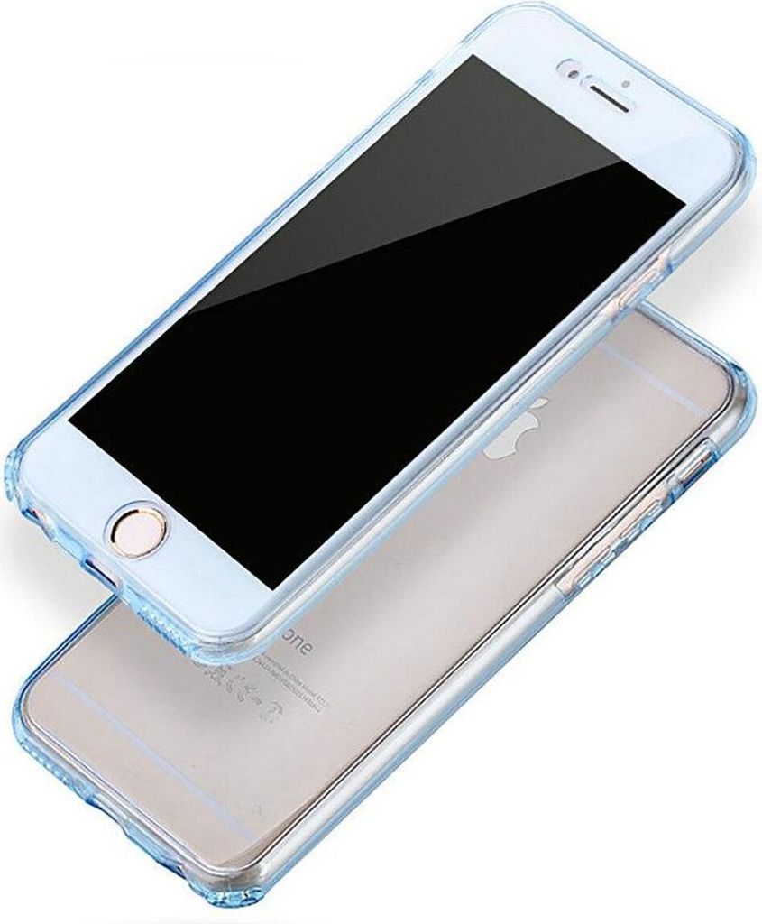 Crystal Case Hülle für Apple iPhone 6 Plus / 6s Plus Blau Rahmen Full Body