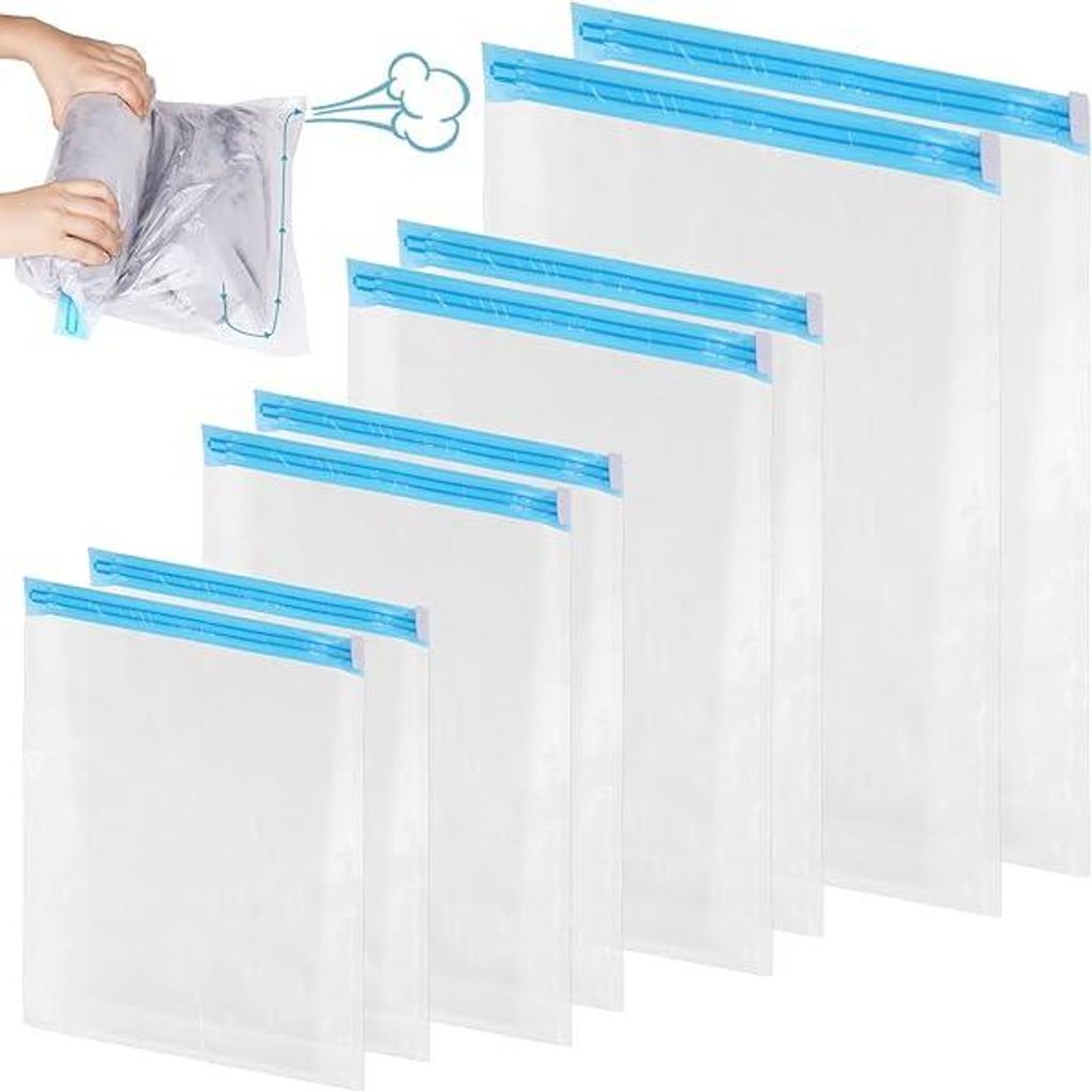 Vakuumbeutel für Kleidung, 8 Stück (50x70 cm, 40x60 cm, Produktbild 