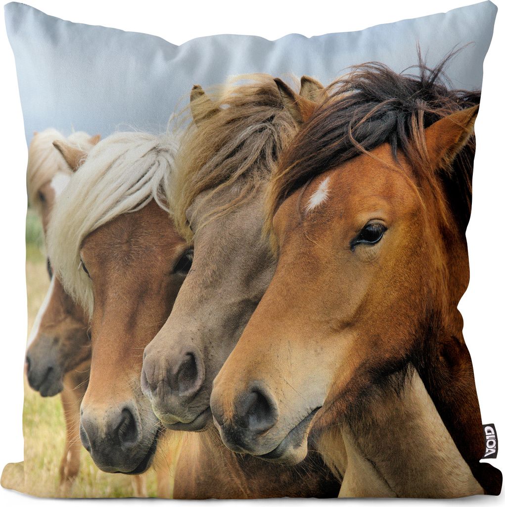 VOID Islandpferde Pferd Reiten Wildpferde Kissenbezug Kissenhülle Polyester wasserfest Outdoor Indoor