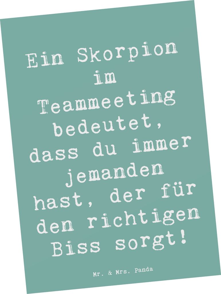 Mr. & Mrs. Panda Postkarte Spruch Skorpion Biss - Meeresbrise - Geschenk, Fotokarte, Geschenke Astrologie, Postkarten, Sternzeichen, Teammeeting, A...