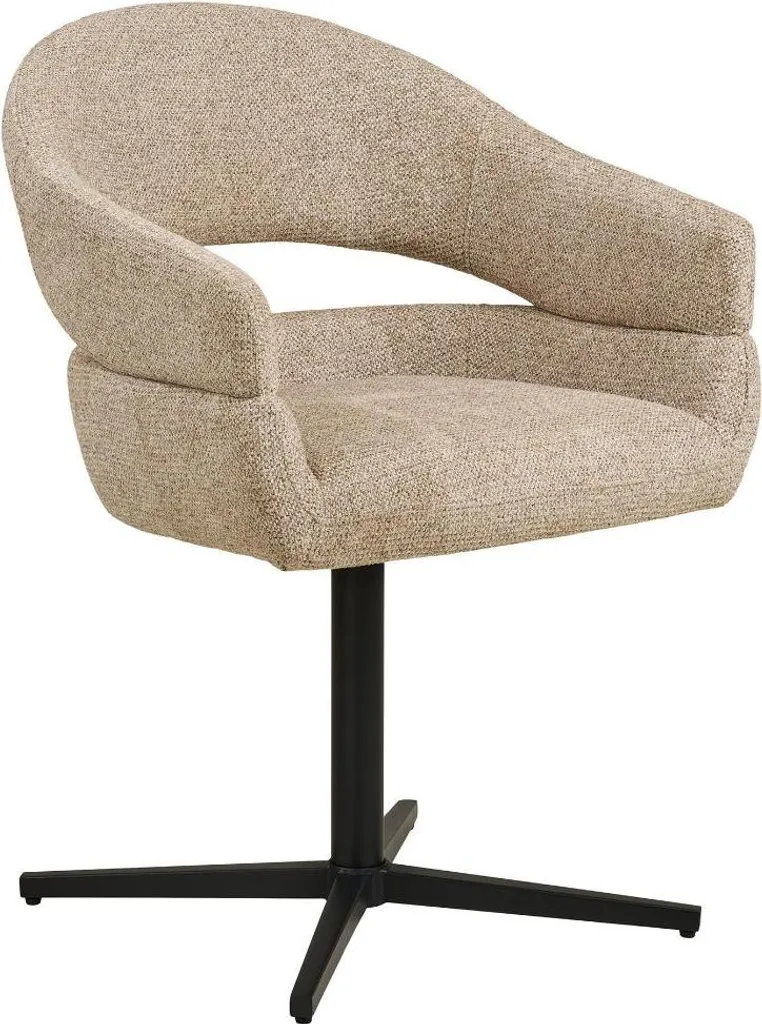 Chaise Anna Sable Pivotante à 360° avec Assise Ergonomique Rembourrée
