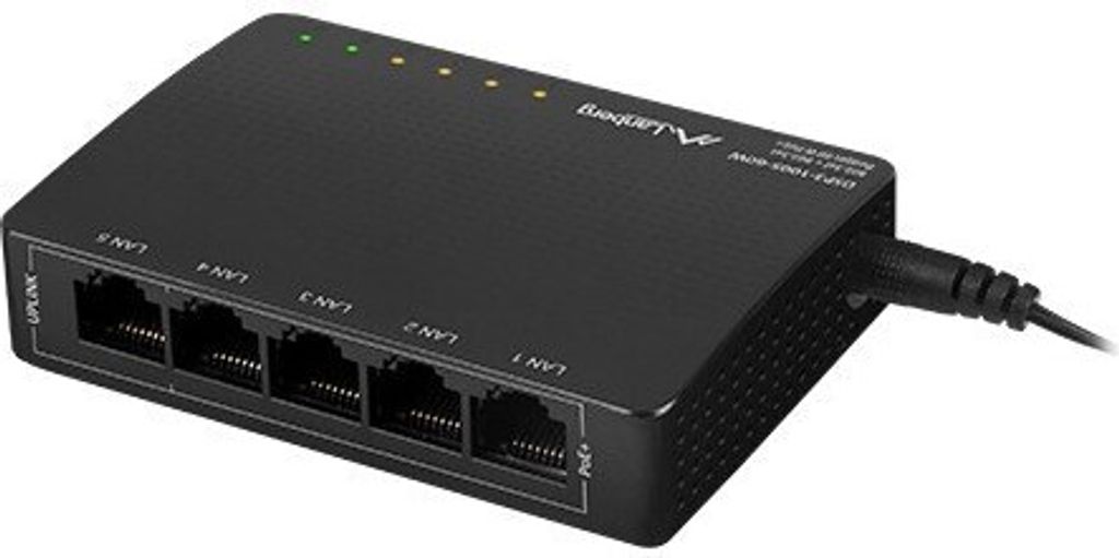 Lanberg Switch 5X 1GB DSP+ (4 DSP 30W/Port Max 60W) Desktop Produktbild 