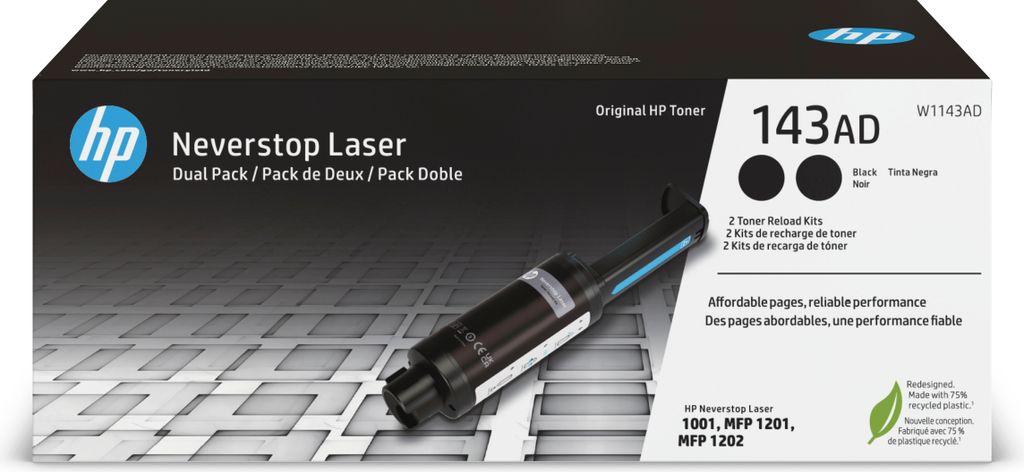HP W1143AD Neverstop Kit de recharge toner No. 143 AD Image du produit 