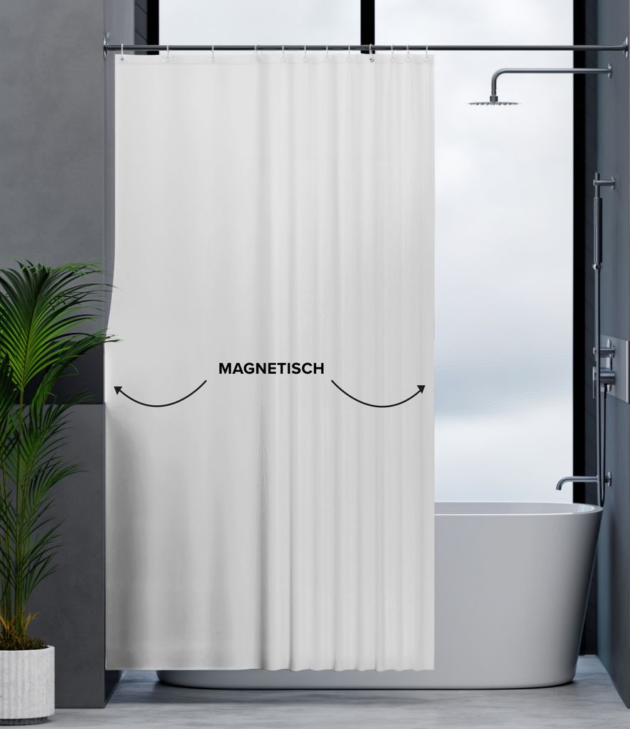 ovimar Magnetischer Duschvorhang Langfossen weiß waschbar Produktbild 