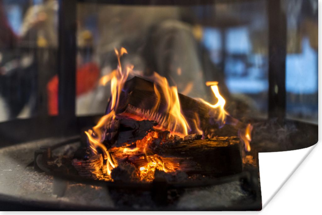 MuchoWow Poster Ein brennender Kamin 30x20 cm - Plakate - Print
