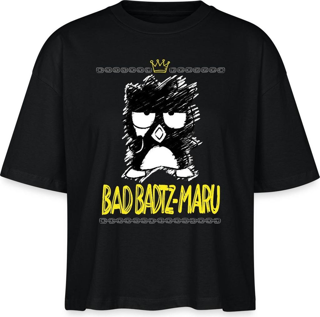 Spreadshirt Bad Badtz Maru Skizzen Stil Boxy Shirt Damen, M, Schwarz