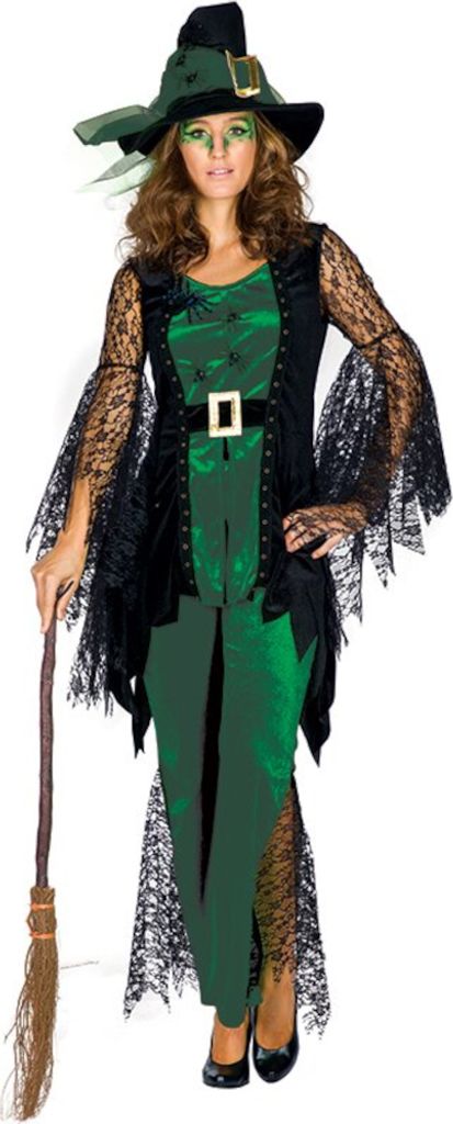 Kostüm Spider Witch Spinnenhexe grün, Groesse:38